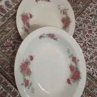 ۴ عدد دیس و ۲ عدد مرغ‌خوری گل‌سرخی قدیمی|کلکسیون اشیاء عتیقه|رشت, رشتیان|دیوار