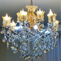 لوستر کریستالی ۱۵ شعله سالم در حدنو|لوستر و چراغ آویز|تهران, تهرانسر شمالی|دیوار