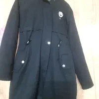 کاپشن کتان مشکی سایز ۳۸ دخترونه