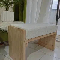 پاف و صندلی‌ چوبی مینیمال|صندلی و نیمکت|گرگان, |دیوار