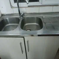 سینک ظرفشویی دو لگن ،شیرآلات، هود