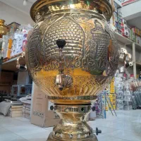 سماور برنجی گازی مدل پایه زغالی