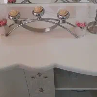 آینه کنسول سفید چوبی عروس فروش فوری|بوفه، ویترین، کنسول|بابل, |دیوار