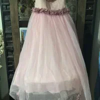 لباس دخترانه مجلسی صورتی فنردار|کفش و لباس بچه|اسلام‌شهر, شهرک قائمیه|دیوار