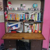 کتابخانه تمام چوب قدیمی|کتابخانه، شلف، قفسه‌های دیواری|اندیشه, |دیوار