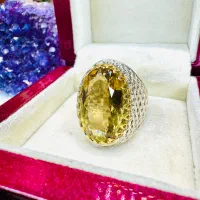 انگشتر فوق کلکسیونی گوهرسنگ سیترین کوارتز جواهری|بدلیجات|تبریز, |دیوار