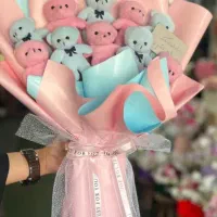 بوکت خرسی / خرس / دسته گل پروانه ای / عروسک