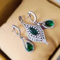 نیمست نقره با سنگ عقیق سبز