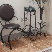 میز تلفن و گلدان فرفورژه شیک