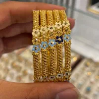 النگو طلا اماراتی گل رنگی|جواهرات|بهبهان, |دیوار