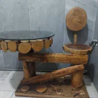 میز تلفن چوبی