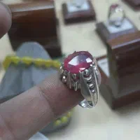 انگشتر یاقوت سرخ درجه یک طرح لبخند رادیوم