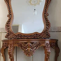 آینه کنسول ساعت میز خاطره و مبل منبت شده سالم