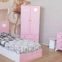 تخت و کمد نوجوان صورتی رنگ وسبز اقساط