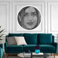 تابلو طراحی چهره با نخ