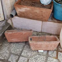 گلدان سفالی وشیشه ای وگل مصنوعی