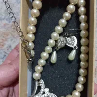 ست گردنبد و گوشواره مرواریدی