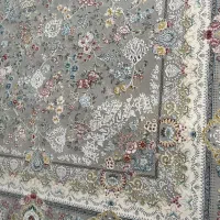 فرش 1500 شانه زمرد مشهد گل برجسته