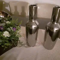 دوعدد گلدان شیشه ای رنگ سیلورنونومیباشد.|صنایع دستی و سایر لوازم تزئینی|تهران, شهر زیبا|دیوار
