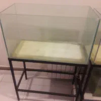 آکواریوم شیشه ایی با میز زیر شیشه