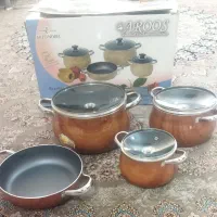 سرویس قابلمه 7پارچه با کارتن نوتفلون دسته پرسی