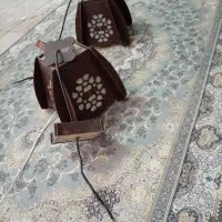 دوعدد لوستر چوبی