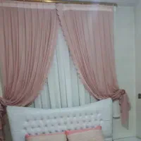 پرده حریر ب همراهه دو عدد راشل