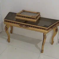 میز آینه و جعبه قرآن منبت کاری ، بوفه چوب