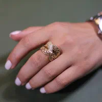 انگشتر طلا روس اصلی با فاکتور رنگ و طرح طلا