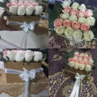 باکس گل رز سفید صورت  مناسب روزمادرو....
