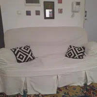 مبل چرمی ۷نفره کرمی سالم