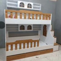 تخت دوطبقه زیبا مدل D-073N|تخت و سرویس خواب|رشت, جانبازان|دیوار