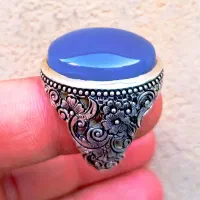 عقیق های سوسنی و کبود نخبه یمنی دستساز|جواهرات|اصفهان, پوریای ولی|دیوار