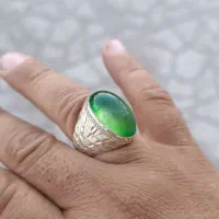 انگشتر عقیق سبز عین الحور|جواهرات|پرند, فاز ۶|دیوار