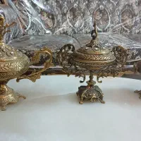 مجسمه برنز میز جلومبلی ظروف پذیرایی جذاب سیقلی اصل|ظروف سرو و پذیرایی|قم, پردیسان|دیوار