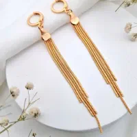 گوشواره آبکاری طلا ضدحساسیت مدل ریش ریش|بدلیجات|مشهد, نکاح|دیوار