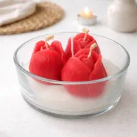 شمع شات گل  لاله مناسب هدیه