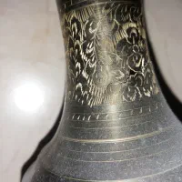 گلدان برنجی عتیقه|کلکسیون اشیاء عتیقه|کرمان, |دیوار