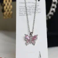 گردنبند زنانه پروانه صورتی|بدلیجات|ری, شهادت|دیوار