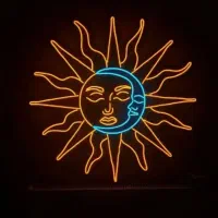 نئون خورشیدوماه|ریسه و چراغ تزئینی|یزد, |دیوار