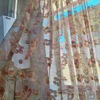 فروش پرده آشپزخانه تور گلدار|پرده، رانر، رومیزی|دورود, |دیوار