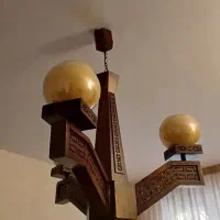 لوستر چوبی سه شعله