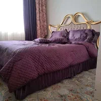 تخت دونفره هایگلس نسکافه ای با تشک و رو تختی