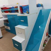 تخت دوطبقه (یک نفره) کودک و نوجوان|تخت و سرویس خواب|زاهدان, |دیوار