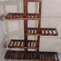 استند گلدان چوبی