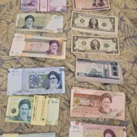 تعدادی اسکناس بانکی خشک  بصورت جفتی و تعداد