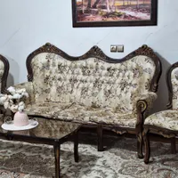 مبلمان راحتی ۹ نفره چوب راش خیلی تمیز|مبلمان خانگی و میز عسلی|آشخانه, |دیوار