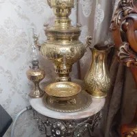 سماور زغالی  و میز برنزی نو نو