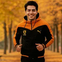 کاپشن مشکی زرد مردانه مدل Ferrari