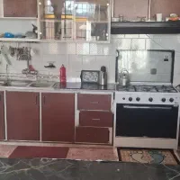 کابینت فلزی،سینک ظرفشویی ،شیر اشپزخانه،در چوبی
